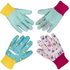Garden Gloves 3-6 Years Old Children Gardening Gloves, 2- Pair Pack, Blue&Pink
