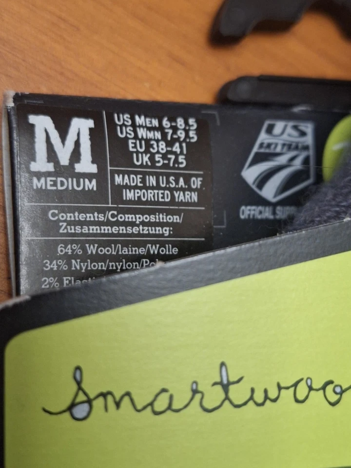 SMARTWOL SOCKS M-PHD SKI RACER FIT AND WARMTH Light Cushion New  - Image 3 of 4