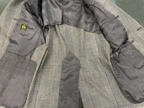 Oxxford Clothes Hand Made in USA Vintage Tweed Check Silk/Wool Jacket Size 40 S - Picture 8 of 9