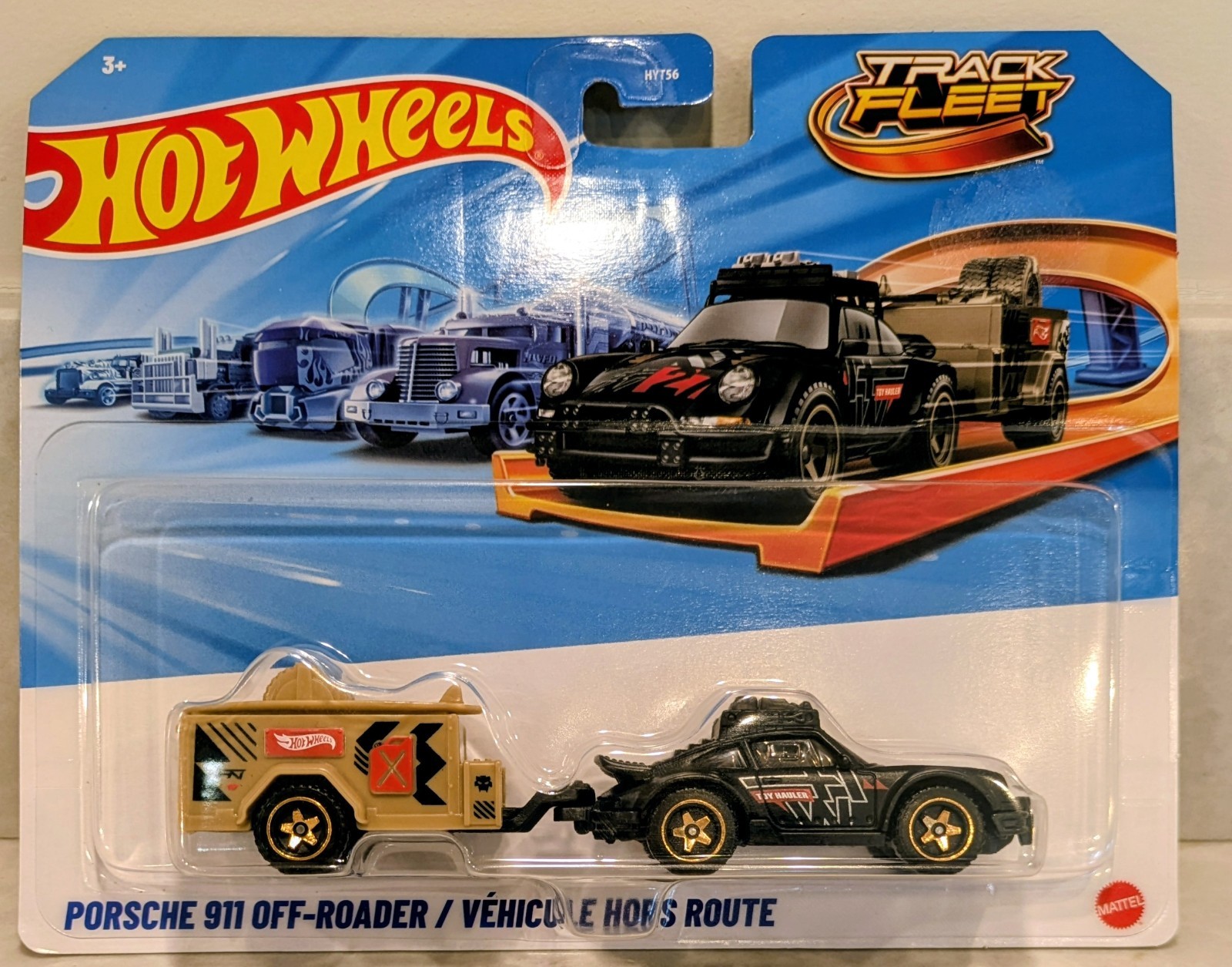 Hot Wheels 2025 Track Fleet Black Porsche 911 Off-Roader with Trailer HYT56