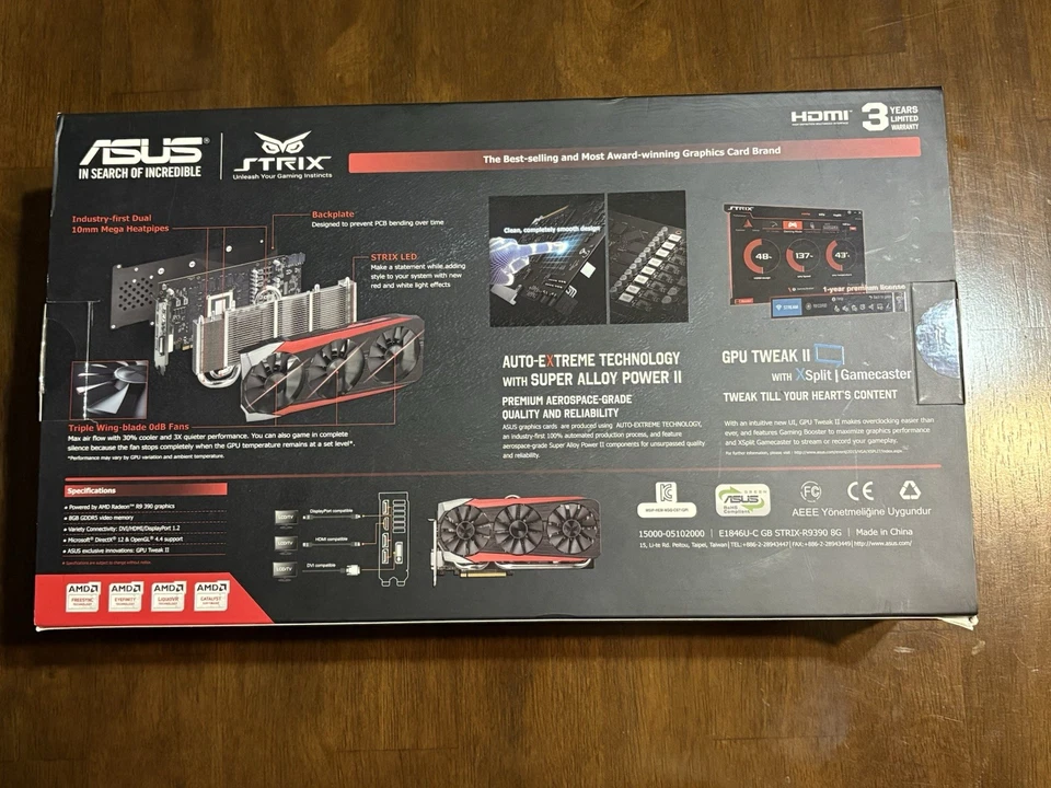 Asus STRIX-R9390X-DC3OC-8GD5-GAMING R9 390 8GB GDDR5 PCI Express 3.0 Video Card - Image 2 of 4