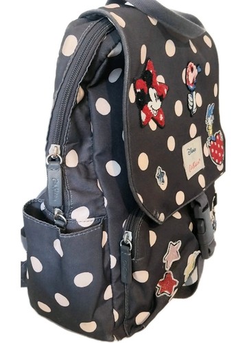 Cath Kidston Disney Micky Mouse Large Dark Grey Cotton Canvas Polka Dot Backpack - Picture 2 of 10