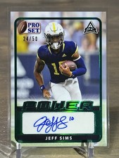 2021 Leaf Pro Set Power Jeff Sims Emerald Spectrum Foil Auto #/50 Arizona State