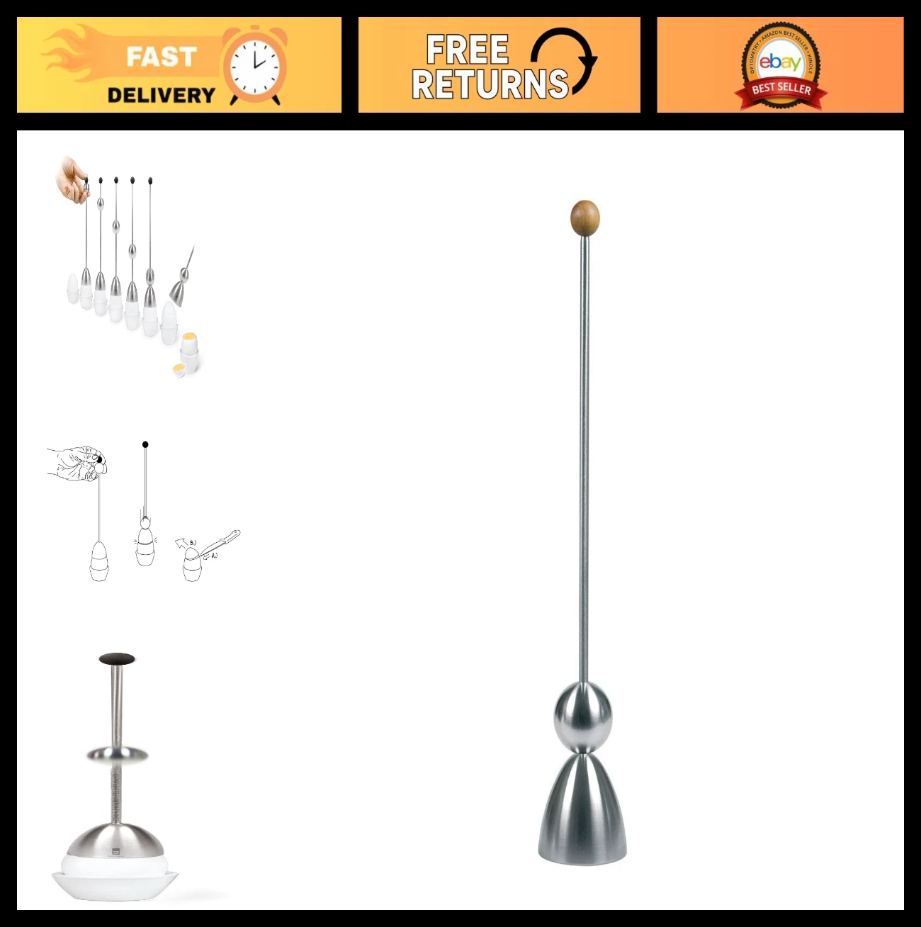 Premium Stainless Steel Egg Topper - German Engineered Clack Egg Opener with Woo
Opens in a new wind