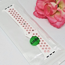 Silicone Band for 42mm Apple Watch White Pink Sport Band NEW