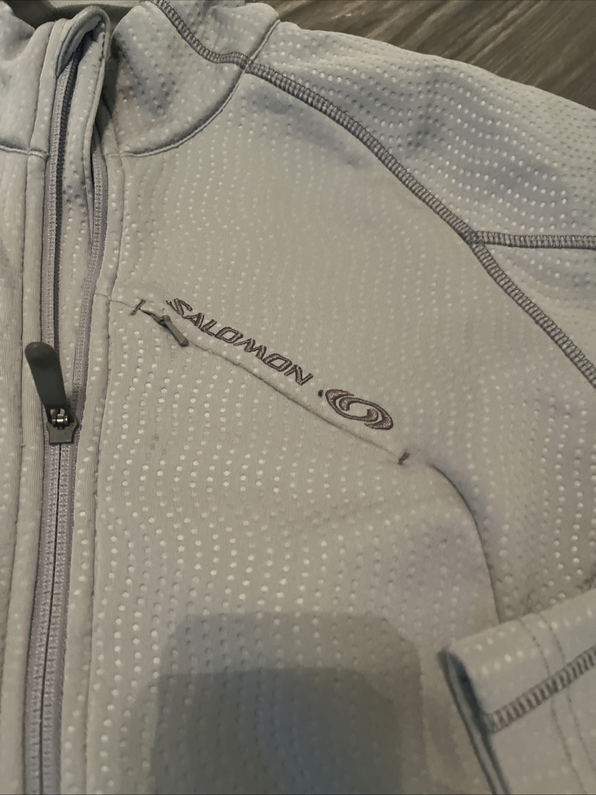 Salomon Softshell Jacket Mens  Light Gray Fleece … - image 6