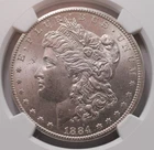 1884CC  Morgan Silver Dollar NGC MS 63