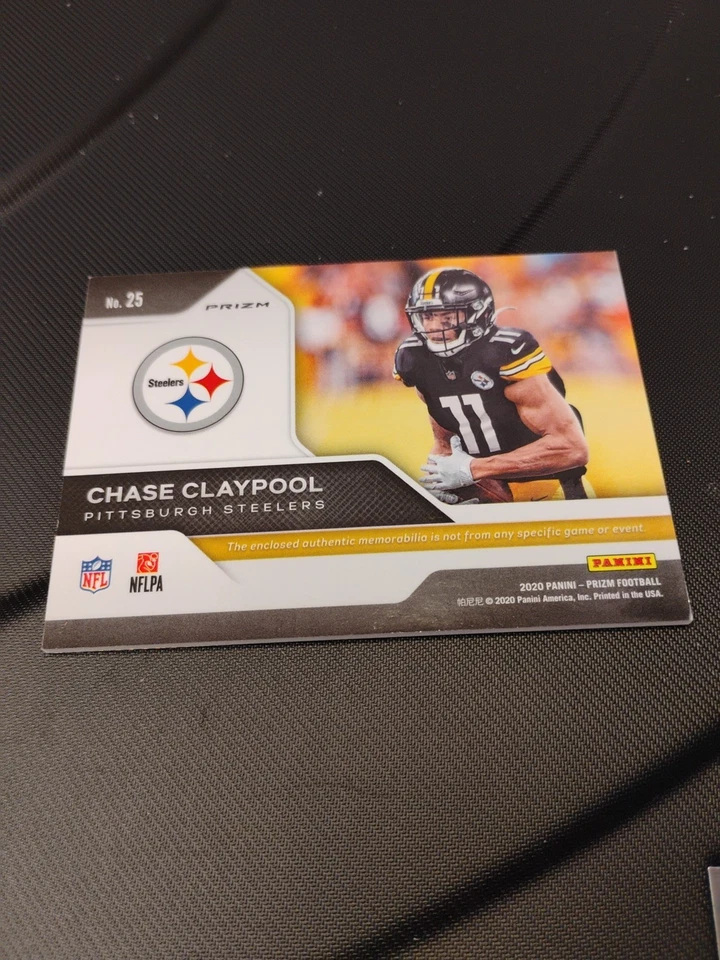 2020 Panini Prizm - Rookie Gear Chase Claypool #25 Pink Prizm (MEM, RC) - Image 2 of 2