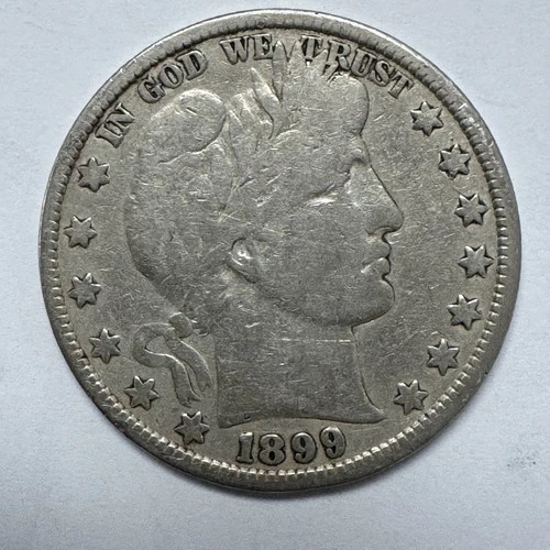 1899 Barber Quarter Dollar 25c US Silver Coin