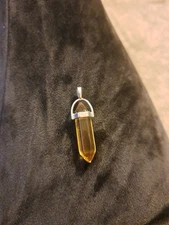 Citrine Crystal Hexagonal Point Pendant Necklace Reiki Chakra Healing Jewelry