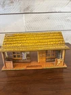 1950'S MARX BAR-M-RANCH TIN LITHO LOG CABIN PLAYSET WILD WEST COWBOYS Vintage