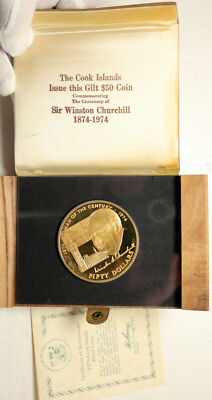オールゴールド10セット50本分 1974 COOK ISLANDS Elizabeth II WINSTON CHURCHILL Proof Silver $50