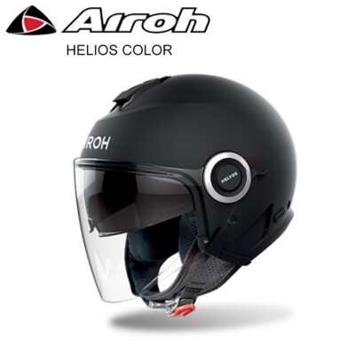 Helios Airoh Jet Helm Schwarz Matt Mit Doppelt Visier ECE2206 Motorrad Scooter M