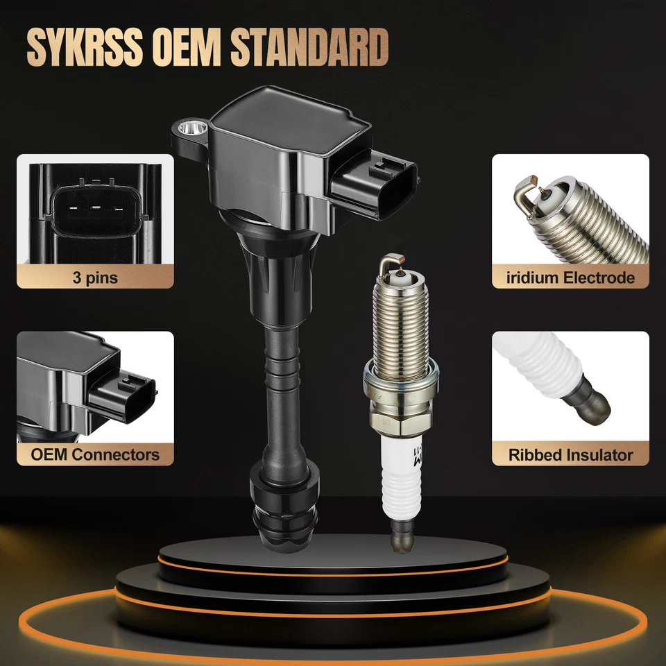 Paquete de 4 bobinas de encendido y bujías para Nissan Sentra 2002-2006 1,8 L l l4 UF351 Foto 2 de 4