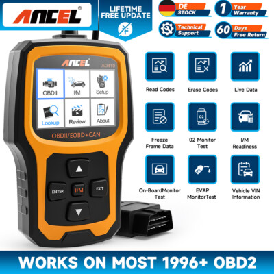 ANCEL AD410 Profi KFZ Diagnosegerät OBD2 Scanner Auto Fehler Auslesegerät NEU