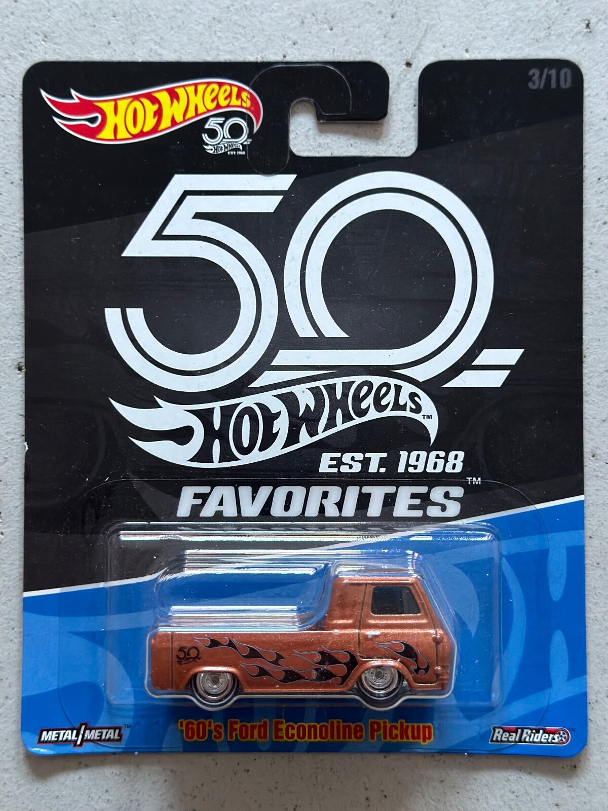 2018 Hot Wheels 60's FORD ECONOLINE PICKUP Real Riders 50th