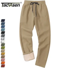 Men's Winter Thermal Fleece Pants Sherpa Lined Athletic Sweatpants Jogger Pants