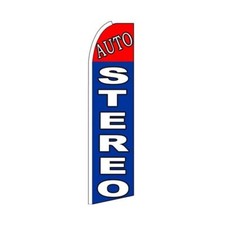 Auto Stereo Swooper Flutter Feather Flag  3ft W x 11.5ft Tall