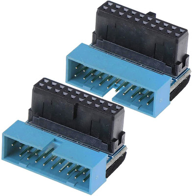 USB 3.0 20pin Stecker 90 Grad für ATX Motherboard, 2er-Pack 20-pin Stecker auf 2