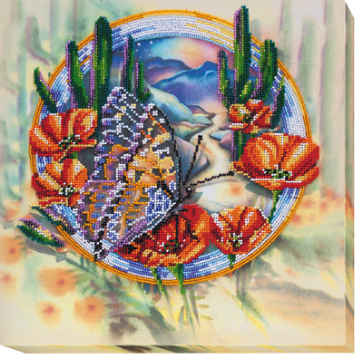 Flowers Summer water colors-2 Bead Embroidery Kit DIY Beaded Home Decor Wall Art