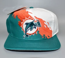 Miami Dolphins Vintage Logo 7 Splash Twill Snapback Cap Hat - NWT
