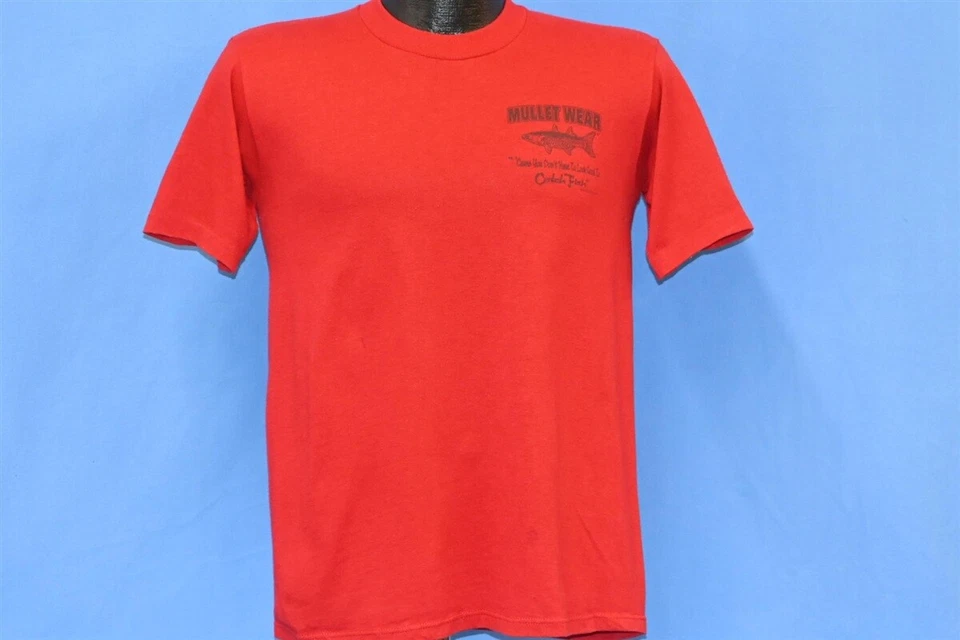Camiseta vintage años 80 MULLET WEAR YOU DON'T HAVE TO LOOK GOOD TO CATCH FISH PEQUEÑA S Foto 3 de 4
