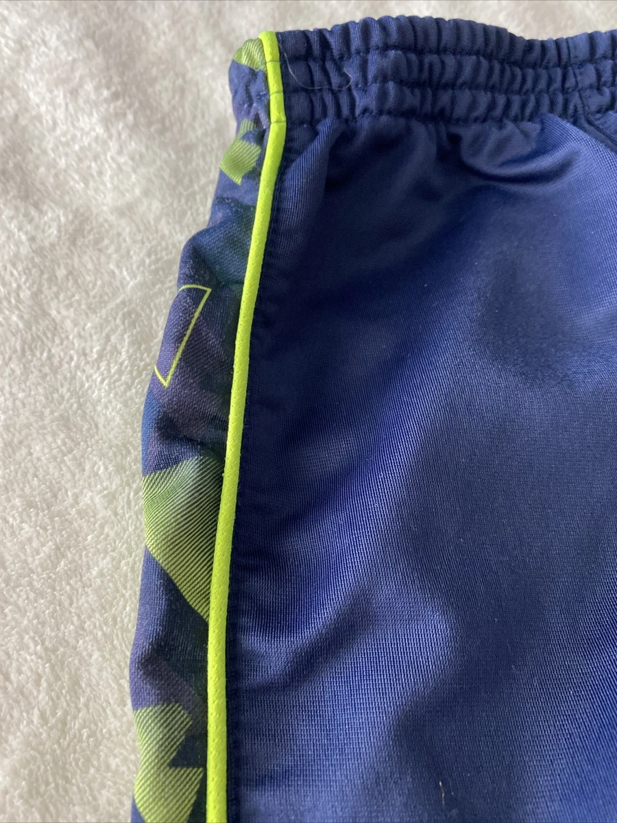 Reebok Boys Navy Blue Lime Green Side Stripe Athletic Track Pants 4T