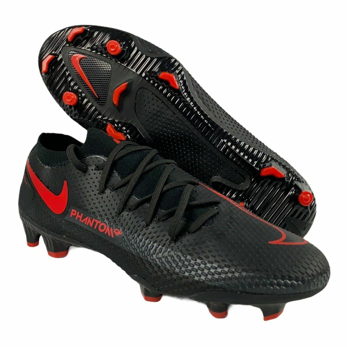 NIKE PHANTOM GT PRO FG SOCCER CLEATS BLACK RED CK8451-060 NIKE PHANTOM GT PRO FG SOCCER CLEATS BLACK RED CK8451-060