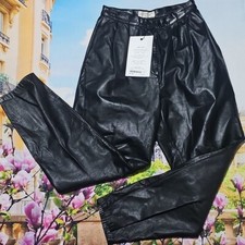 Vintage Black Leather Pants Size 6 NWT