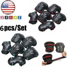 6PCS Adult Wrist Elbow Knee Pads Skateboard Roller Skate Bike Protective Guard