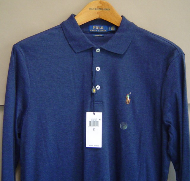 Long Sleeve Polo Shirt Navy Classic 