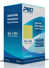 Premier Medical Xeroform Petrolatum Dressing 5X9 - 3 Boxes of 50 (150ct)