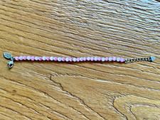 Prinzessin Lillifee Armband Perlen rosa / Tigerauge – Herzanhänger Edelstahl