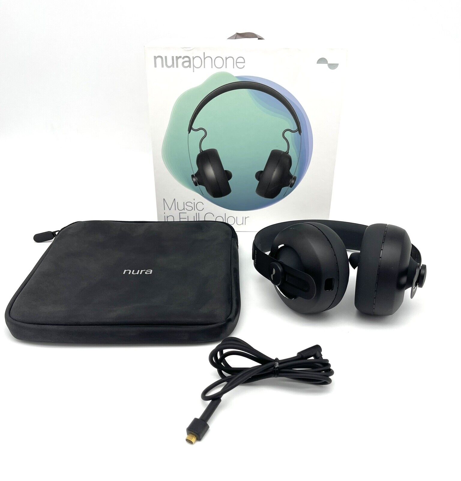 Nuraphone Over Ear Bluetooth Headphones With Case 100B ( No charger Cables )