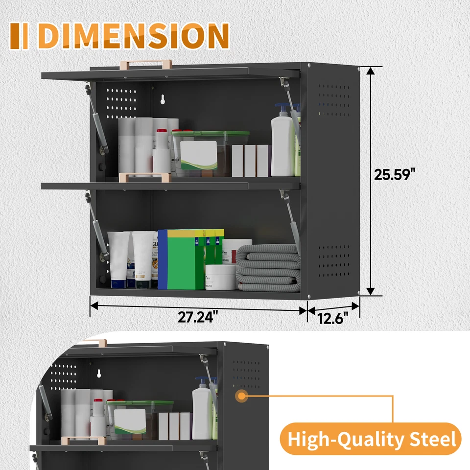 Wall Cabinet 2-tier Kitchen Cabinet With 2 Doors For Bathroom Medicine Cabinet - Image 2 of 4