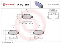 Brembo P 30 103 Bremsbelagsatz, Scheibenbremse FüR Hyundai KIA
