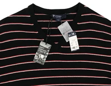Men's DANIEL CREMIEUX Black Striped WOOL / CASHMERE Sweater L Large NWT NEW WoW!