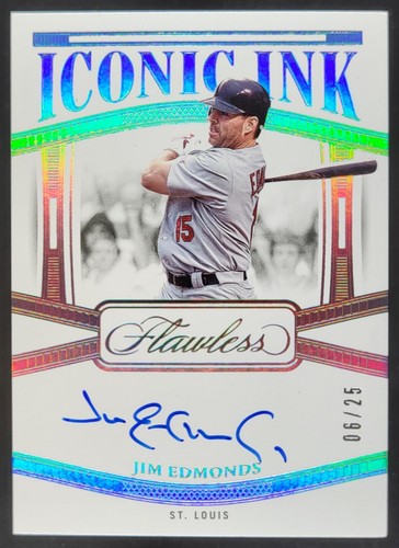 2024 Panini Flawless Jim Edmonds Iconic Ink /25 Auto Cardinals BH5