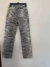 ZARA ZEBRA PRINT STRAIGHT FIT HIGH WAIST JEANS. Sz 2 EUC