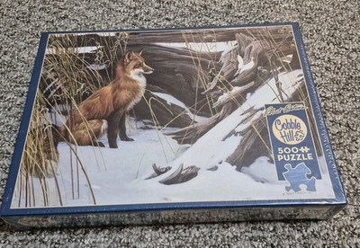 COBBLE HILL 500 Piece Jigsaw Puzzle Wily And Wary Fox NEW SEALED 