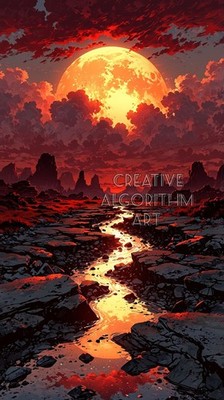 River of a Burning Sky | Digital Art Photo Wallpaper Image Picture Background