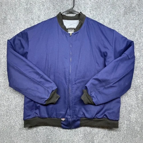 Bulwark Mens Bomber Jacket XL Navy Blue FR Flame Resistant Workwear JCT2NV2 USA - product listing photo