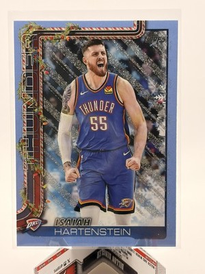 2025-26 Topps Holiday Isaiah Hartenstein Light Blue and White Glitter Holiday