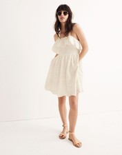 NWT Madewell Embroidered Apron Ruffle Dress in White Wash 2 $148
