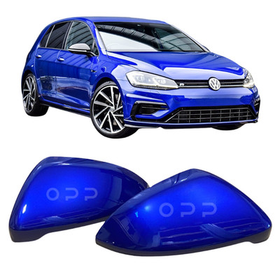 For VW Golf R MK7 2013-2021 Wing Mirror Covers Painted Lapiz Blue LD5K Pair