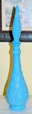 VTG Empoli ROBINS EGG Blue Milk Glass Genie Bottle W/Stopper PERFECT Condition