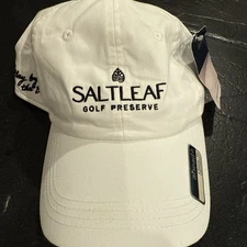 Salt Leaf Golf Preserve Club Ball Cap - White W Black Logo One Size 