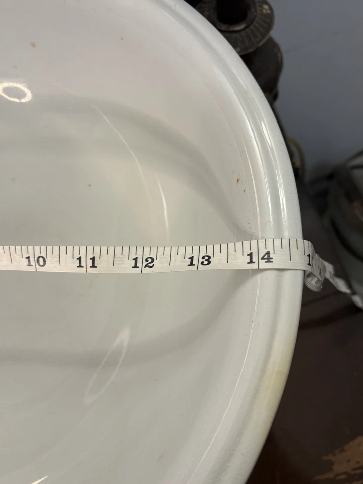 Vintage Antique Farmhouse White Ironstone Large Bowl Scallop Edge MEAKIN #011 - Image 4 of 4
