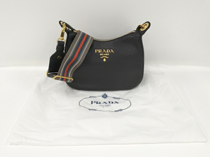 ○Prada Shoulder Bag Vittero Phoenix Leather Black 1BC180 | eBay
