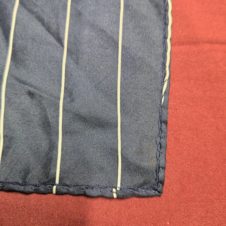 Black/Blue w/ Yellow Stripes Pocket Square 12" - Image 4 of 4